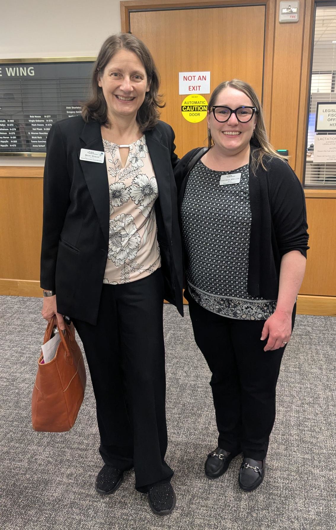 Mary Rebar And Cassy Adams In State Capitol Staff members Mary Rebar and Cassy Adams at the Oregon State Capitol, March 2025.